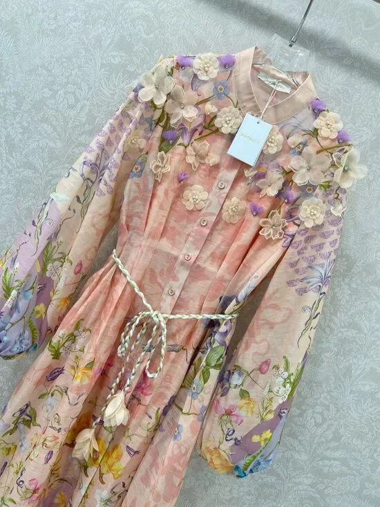 Zimmermann Women Floral V-Neck Long Dress - Picture 5 of 8